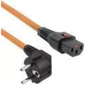 Cabo de alimentação ACT ficha CEE 7/7 (angular) - C13 IEC Lock laranja 2 m, EL247S