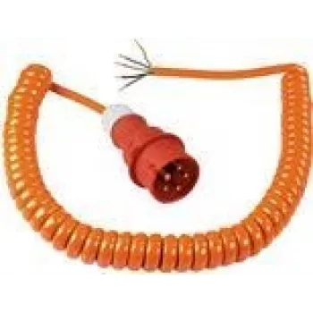 Cabo espiral de obra AS Schwabe 70431 — CEE 400V 16A, IP44, cabo espiral para utilização em obra