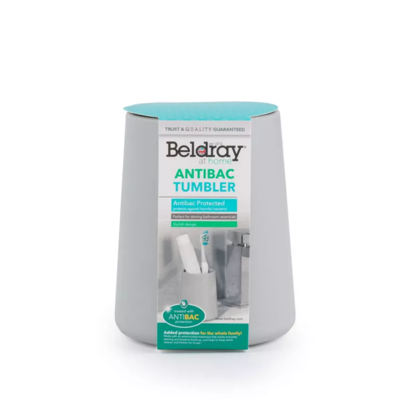 Copo de armazenamento Beldray LA033347UFFAS Antibac Cinzento — acessório de casa de banho, copo antibacteriano