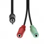 Cabo ProXtend 4 pinos para 2×3 pinos M-F M42XM3F-003, 1 m, preto