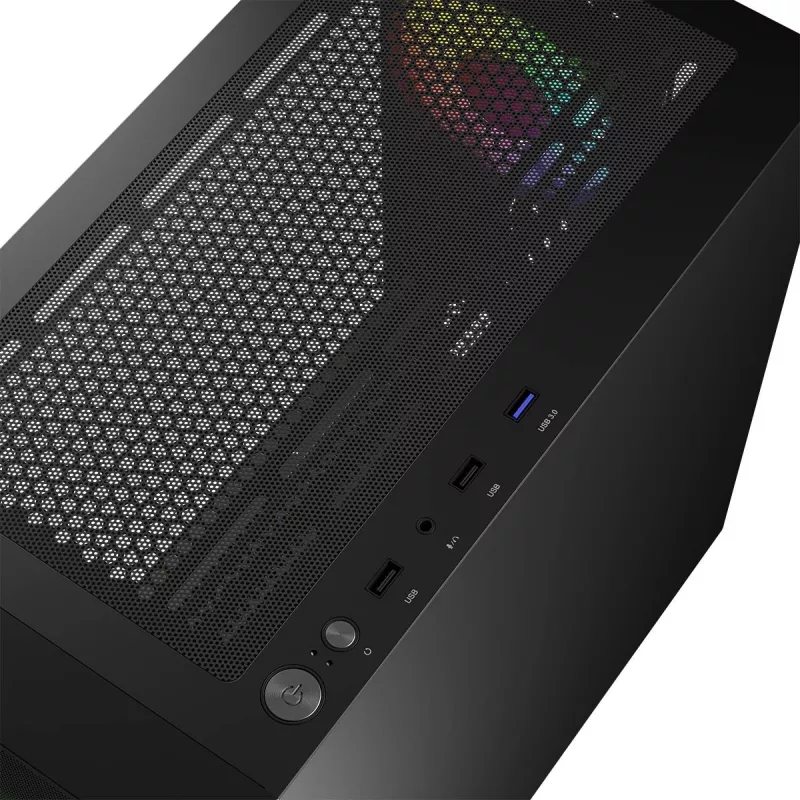 Caixa de computador Logic Concept Portos Mini ARGB Micro ATX preto