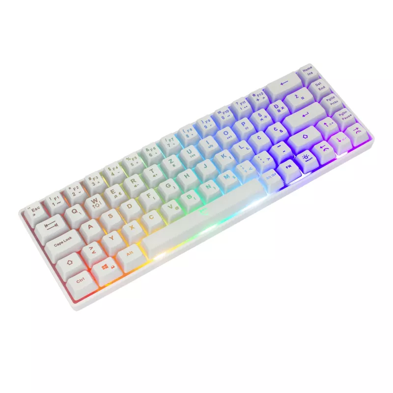 Teclado White Shark RONIN branco USB QWERTY 68 teclas LED
