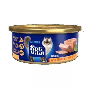 OptiVital Minilata - Mousse para gatos adultos com peru 85 g