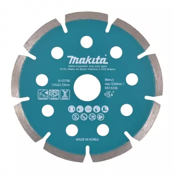 MAKITA DISCO DE CORTE DIAMANTADO 125x22,23mm SEGMENTADO (A SECO) BETÃO, GRANITO, MÁRMORE