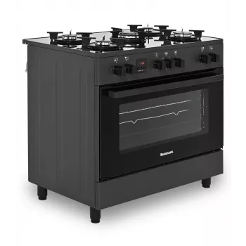 Fogão a gás/elétrico independente Ravanson KWGE-K90, 5 zonas de cozedura, 90 cm, forno 105 L, controlo tátil