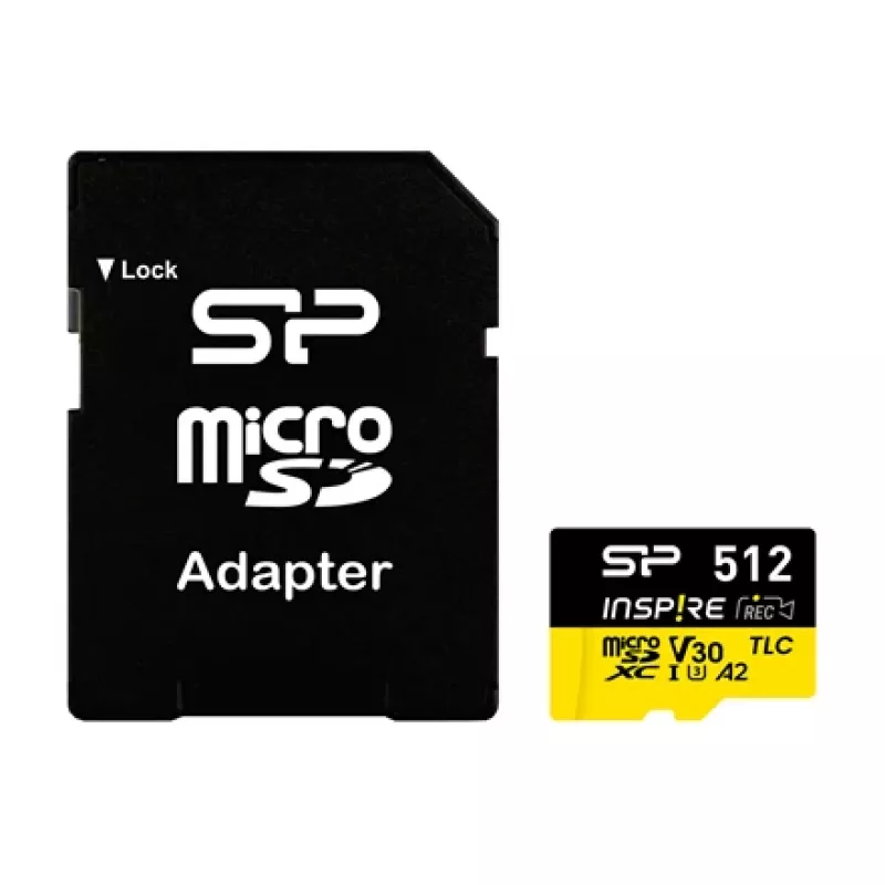 Cartão de memória Silicon Power Inspire 512 GB MicroSDXC V30 UHS-I U3 A2 4K + adaptador (SP512GBSTXLA2V1NSP)