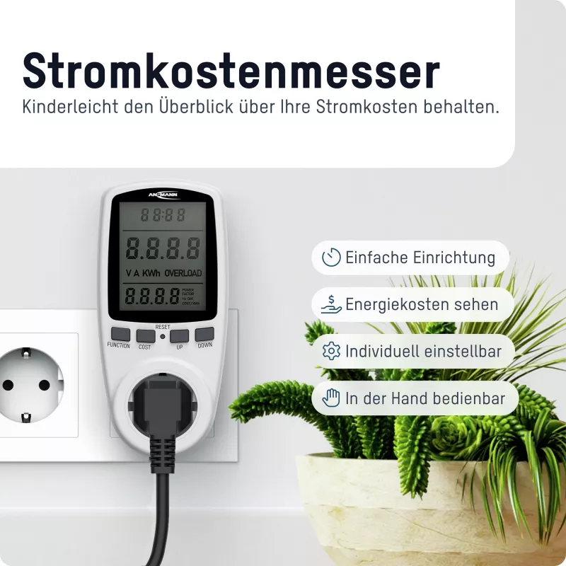 Medidor de consumo energético ANSMANN APM2 120-0007 com ecrã LCD