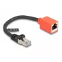 Cabo de rede DeLOCK adaptador de proteção de dispositivo RJ45 Cat.6A S/FTP 20 cm preto vermelho