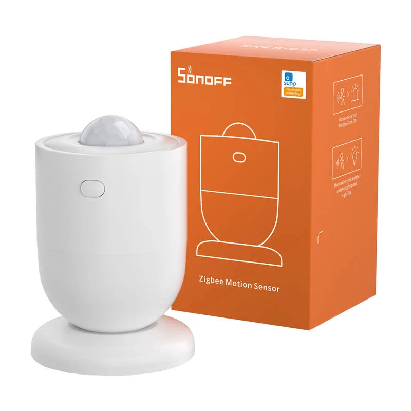 Sensor de movimento Sonoff SNZB-03P de parede, ângulo de deteção 110°, alcance 6 m, pilha CR2477, caixa de plástico