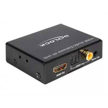 Extrator de áudio HDMI estéreo / 5.1 canais 4K, adaptador preto