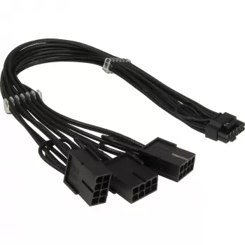 Adaptador de alimentação PCIe INTER-TECH GPU-02 12-pin para 3×8-pin (cabo de 34 cm)