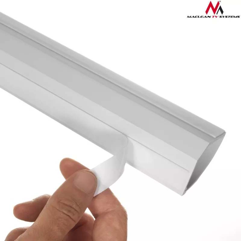 Maclean MCTV-575 proteção de cabos para chão, 1,5 m, 43 x 23 mm, altura 23–32 mm, branca, com fita adesiva