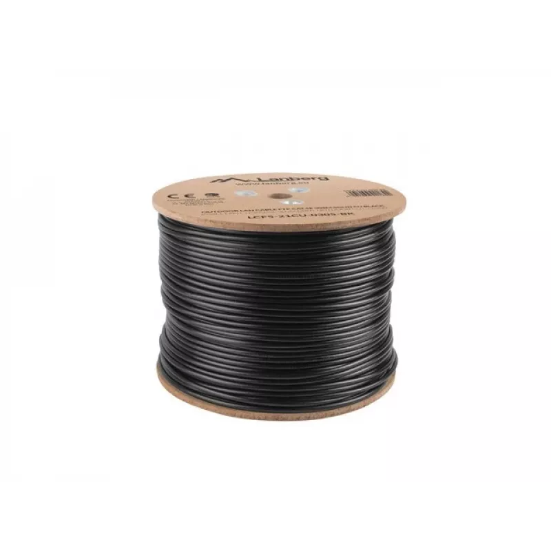Lanberg LCF5-21CU-0305-BK cabo de instalação Cat5e F/UTP para exterior, cobre maciço, 305 m, preto