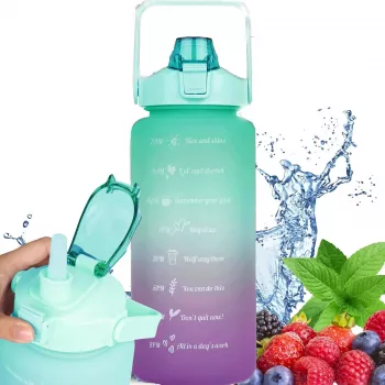 Garrafa motivacional Extralink, 2000 ml, verde-roxo, BUT-190