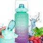 Garrafa motivacional Extralink, 2000 ml, verde-roxo, BUT-190