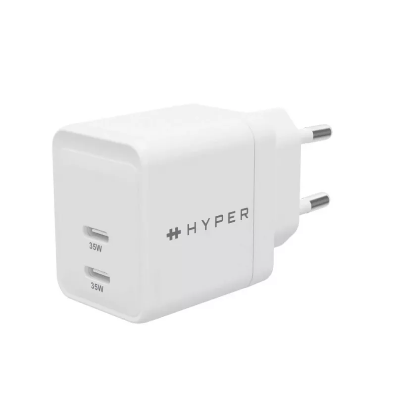 Carregador HYPER HJG35EU para dispositivos móveis, auscultadores, headset, smartphone, relógio, Branco, carregamento rápido AC, interior