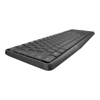 Logitech MK235 conjunto de teclado e rato sem fios durável em cinzento