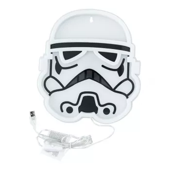 Luz néon LED de parede Paladone Stormtrooper modelo PP14595SWVN, iluminação decorativa Star Wars