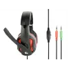 Headset gaming com fios GEMBIRD GHS-03 — 20–20000 Hz, cabo de 2 m, 250 g, preto/vermelho