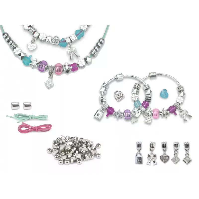 Conjunto de criação de pulseiras Ascato 116105 com contas e ferramentas para a criação de joias