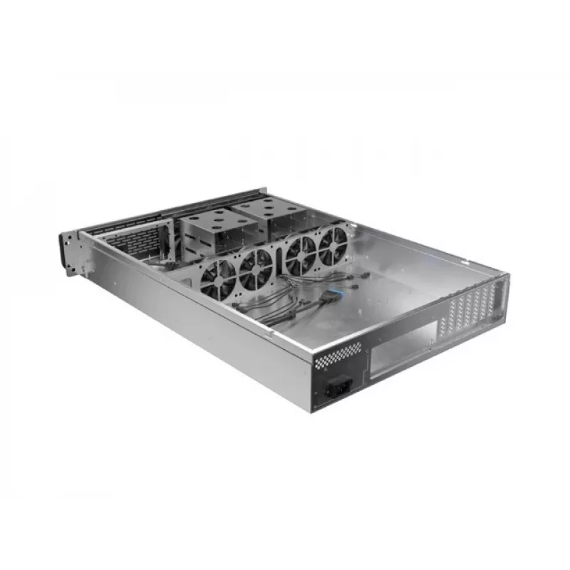 Chassis rack Lanberg SC01-6502-12B 2U preto 7 ventoinhas