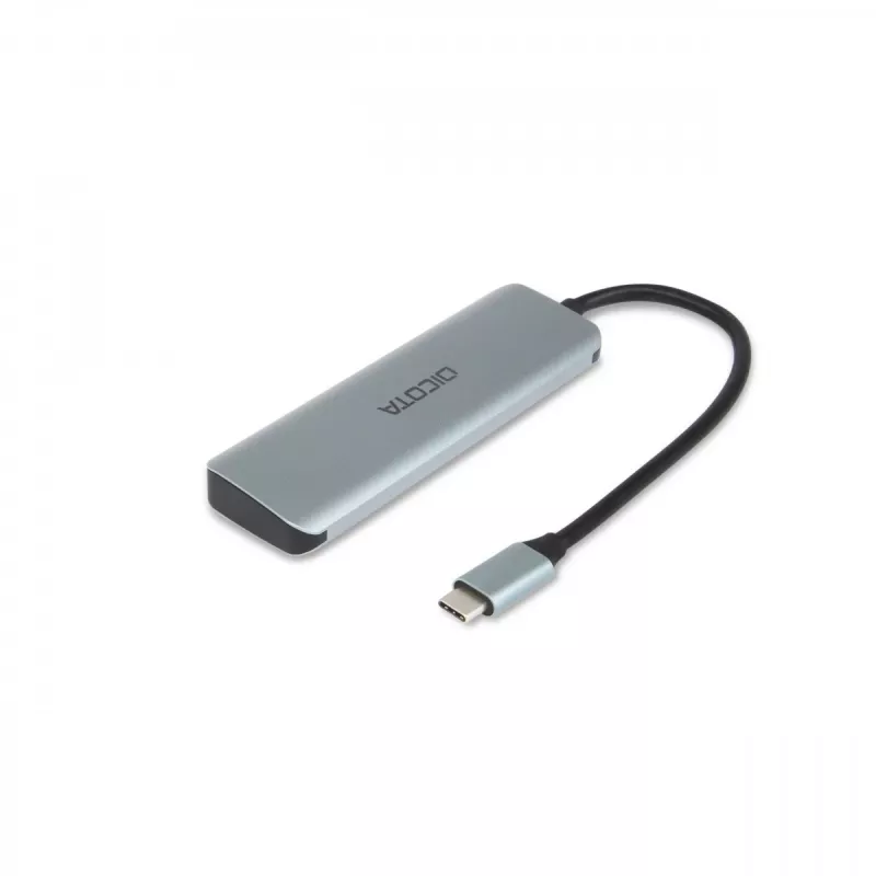 Hub USB Type-C DICOTA D32061 10000 Mbit/s Prateado