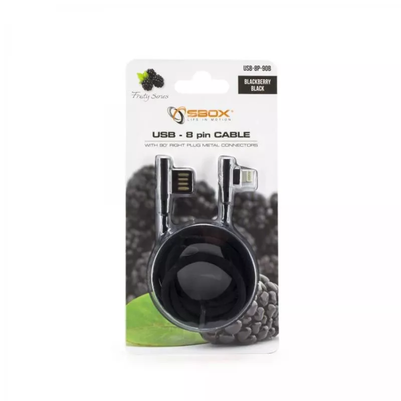 Cabo Sbox USB-8P-90B USB 8-Pin blackberry preto