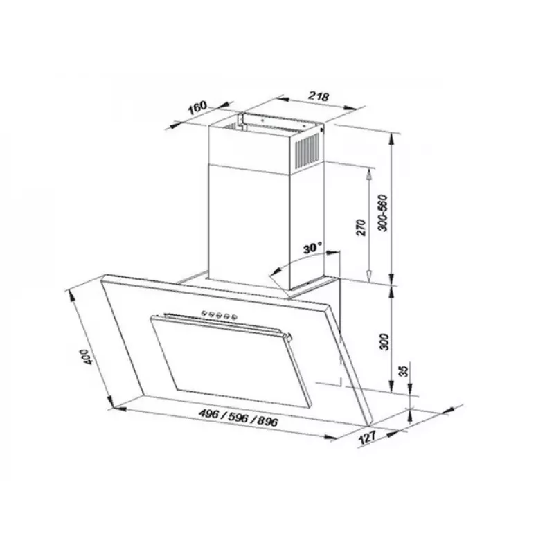 MAAN Vertical PG 60 exaustor de chaminé, 59,6 cm, branco