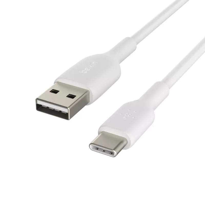 Cabo PVC USB-C para USB-A 15 cm branco