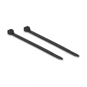Ficha RJ45 DELOCK com fecho de aperto de 2 polos +/− sem ferramentas, conector de alimentação composite, ficha, preto/aço inoxidável