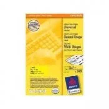 Etiquetas autocolantes AVERY coloridas amarelo 70 x 37 mm