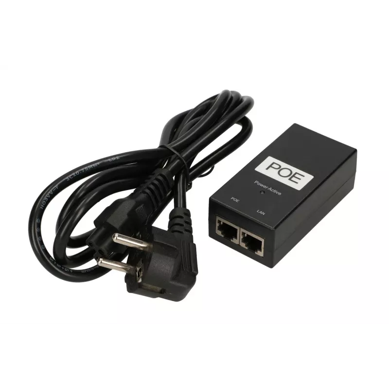 Fonte de alimentação PoE Extralink POE-48-24W, 48V, 0,5A, 24W, cabo incluído