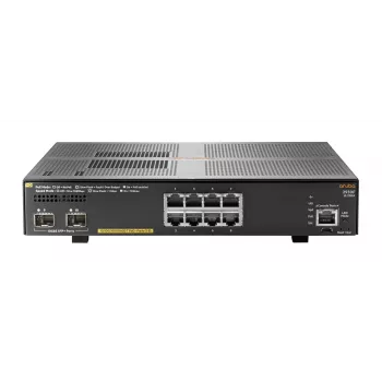 Hewlett Packard Enterprise HPE Aruba 2930F 8G PoE+ 2SFP+ - Switch - L3 - gerido - 8 x 10/100/1000 (PoE+) + 2 x 1 Gigabit/10 Gigabit SFP+ (Uplink) - montagem em rack - PoE+ (125