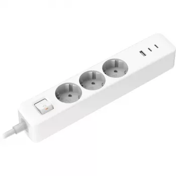 Extensão elétrica Xiaomi BHR07UKEU — 3 saídas AC tipo F, 250 V, cabo de 1,4 m, branco