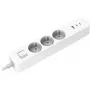 Extensão elétrica Xiaomi BHR07UKEU — 3 saídas AC tipo F, 250 V, cabo de 1,4 m, branco