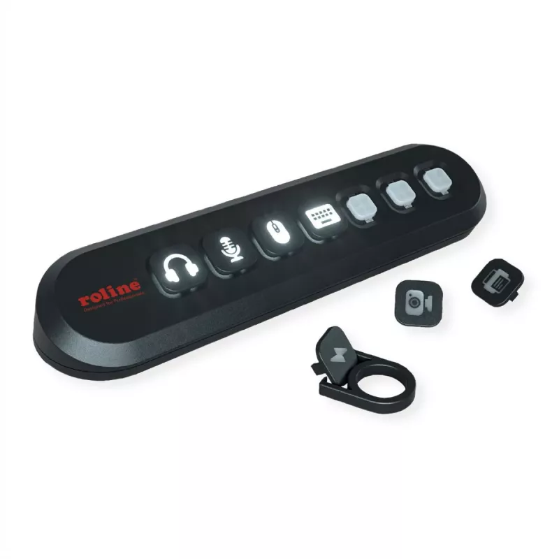 ROLINE Hub USB 3.2 Gen 1, 7 portas, botões substituíveis, cabo de ligação Type-A