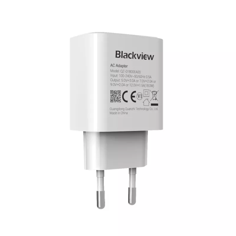 Carregador BLACKVIEW CHAR-18W 18 W de potência — carregador de parede USB compacto para dispositivos móveis