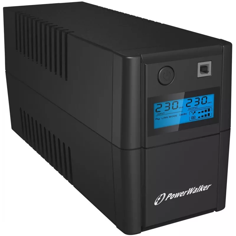 UPS PowerWalker VI 850 SHL Schuko, fonte de alimentação ininterrupta, line-interactive, 0,85 kVA, 480 W, 2 tomadas Schuko