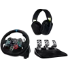 Controlador de jogos LOGITECH G29 EU + G435 Preto Alumínio Preto USB Volante + Pedais + Auscultadores PC