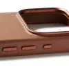Mujjo Full Leder Case MagSafe capa para iPhone 17 Pro castanho