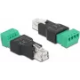 Adaptador RJ11/14 ficha para barra de terminais de 4 pinos DeLOCK 66527