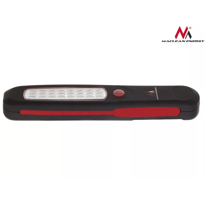 Lanterna de oficina MACLEAN MCE03 — 24 LEDs, base magnética e gancho, a pilhas (3×AAA)