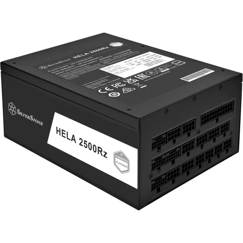 HELA 2500R, fonte de alimentação para PC preta, 4x 12-Pin High Power GPU, 7x PCIe, gestão de cabos, 2500 Watt