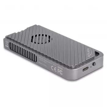 Caixa para SSD DELOCK 42025 para 1 x M.2 (PCIe, USB4 Gen4, USB-C) cinzenta, alumínio