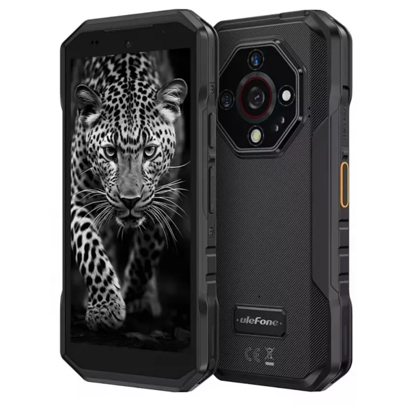 UleFone Armor X32 — 5,65 polegadas (14,3 cm), Android 14, 6 GB RAM, 128 GB, câmara tripla de 48 MP, 5500 mAh, IP68/IP69K, Dual SIM, preto