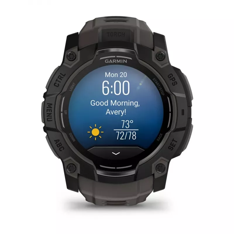 Garmin Instinct 3 AMOLED 3.3 cm (1.3) 50 mm Digital 416 x 416 píxeis Ecrã tátil preto GPS (Satélite)