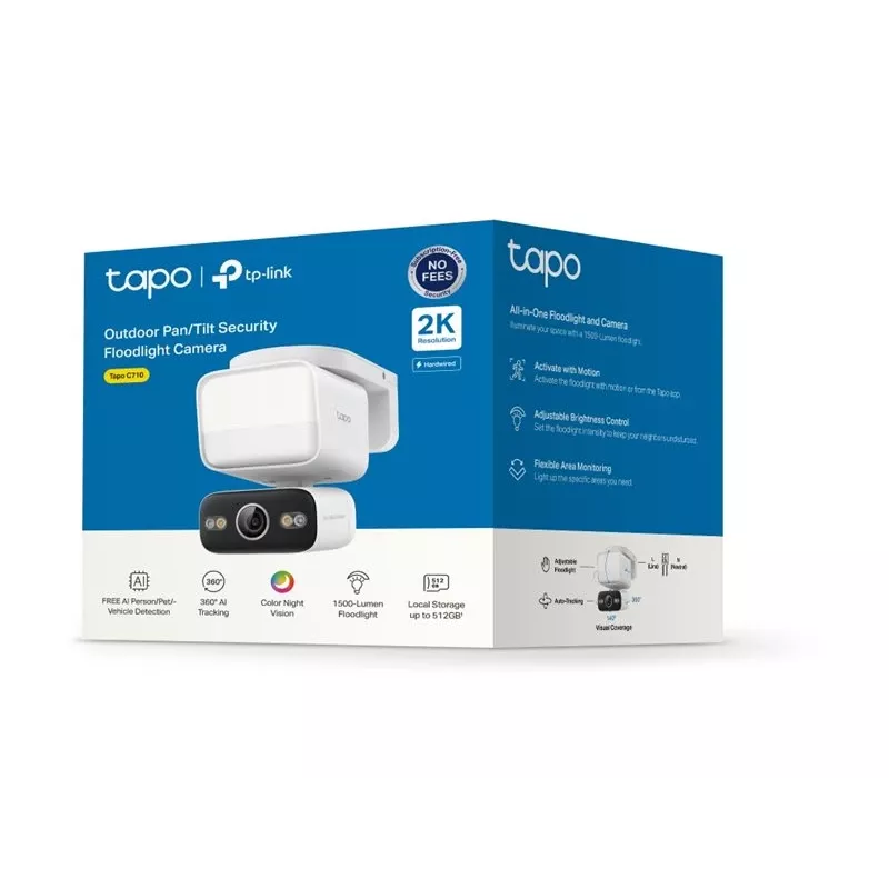 TP-Link Tapo C710 Câmara de segurança exterior com holofote Pan/Tilt