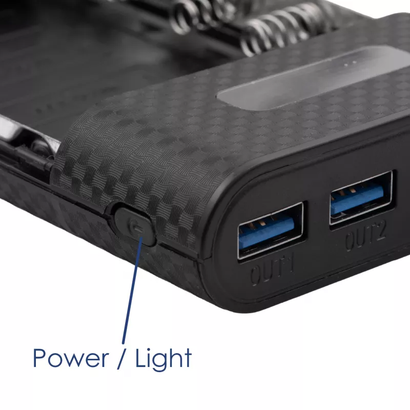 Akyga AK-BC-04 Caixa para power bank 20000 mAh, 8x 18650, 18W PD QC4+, USB-C, 2x USB-A, Lightning