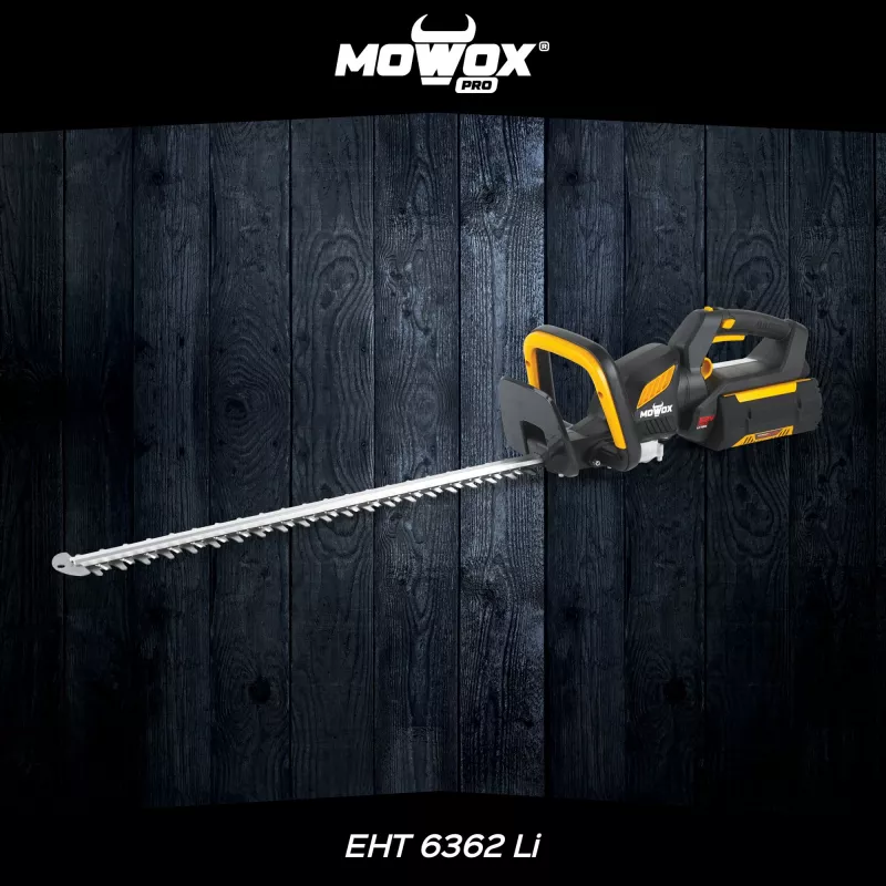 Tesoura para sebes com bateria MoWox EHT 6362 Li — de mão, punho rotativo, alimentada por bateria