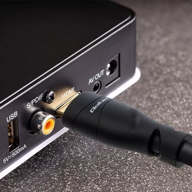 Cabo HDMI 2.1 QOLTEC 5 m — 48 Gbit/s, 8K@60Hz, 26AWG, fichas banhadas a ouro